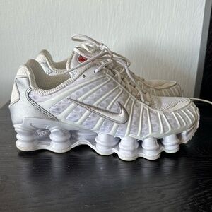 Nike White and Silver Sneakers